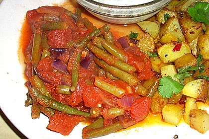 Grüne Bohnen in Tomatensauce, libanesisch 1