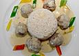 Rindfleischb&auml;llchen mit Reis und Zitronensauce