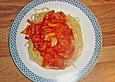 Spaghetti mit s&uuml;&szlig; - scharfer Gem&uuml;sesauce