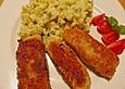 Fischst&auml;bchen und Kartoffelsalat mit Mayonnaise