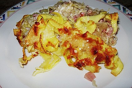 Sauerkraut - Gratin mit Bandnudeln