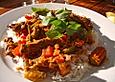 Pfannenger&uuml;hrtes Rindfleisch mit Knoblauch und Chilischoten