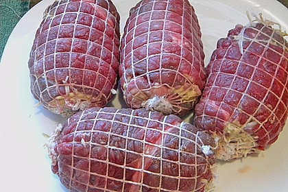 Rinderrouladen mit Hackfleisch - K&auml;sef&uuml;llung