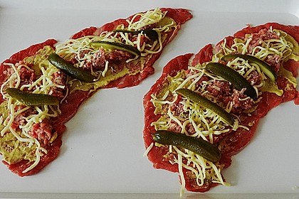 Rinderrouladen mit Hackfleisch - K&auml;sef&uuml;llung 2