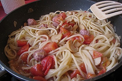 Linguine mit Hackb&auml;llchen und Pilzrahmsauce 4