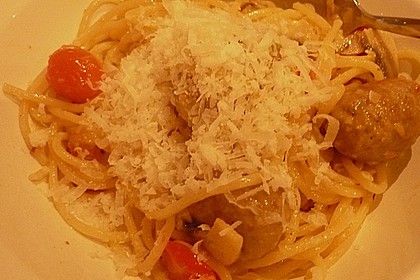 Linguine mit Hackb&auml;llchen und Pilzrahmsauce 5