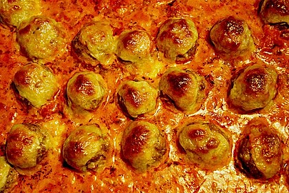 Hackb&auml;llchen mit Tomatensauce und Mozzarella 3