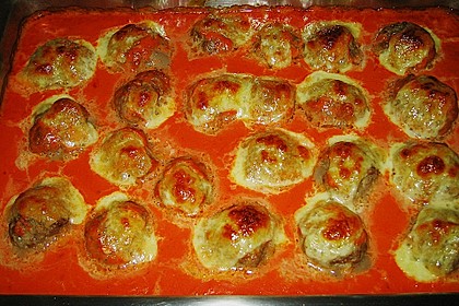 Hackb&auml;llchen mit Tomatensauce und Mozzarella 8
