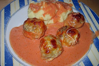 Hackb&auml;llchen mit Tomatensauce und Mozzarella 9