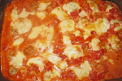 Hackb&auml;llchen mit Tomatensauce und Mozzarella 19