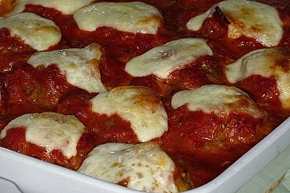 Hackb&auml;llchen mit Tomatensauce und Mozzarella 59