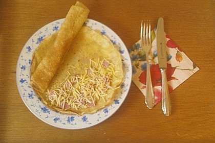 Cr&ecirc;pes mit K&auml;se - Schinkenf&uuml;llung