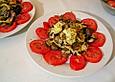 Auberginen - Pilz - Salat mit K&auml;sekruste