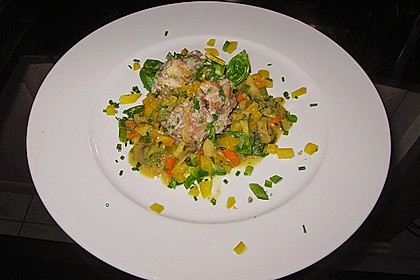 Pilzsemmelkn&ouml;del mit Paprikaragout