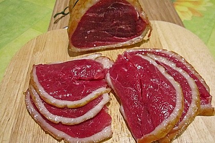 Hobbykos geräucherte Gänsebrust im Vakuum gepökelt. 2
