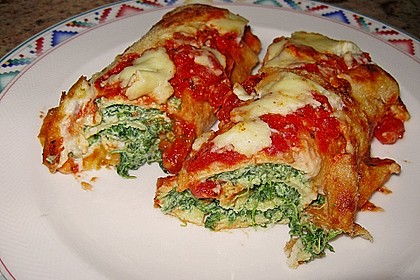 Pfannkuchen mit Ricotta-Spinat F&uuml;llung 6