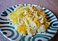 Kartoffelsalat mit Krautsalat und Orangen + Birnen