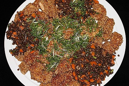 Belugalinsensalat mit Sesamh&auml;hnchen
