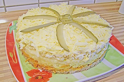 Pikanter Schichtsalat f&uuml;r Leber - Liebhaber