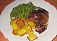 Lammsteaks mit Rotweinschalotten