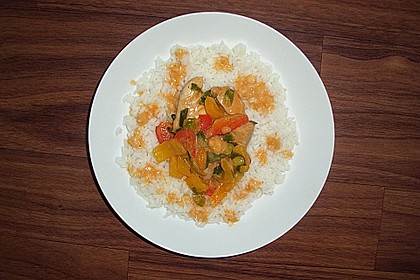 Paprika - H&auml;hnchen mit Curry und Kokos