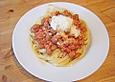 Spaghetti mit Bohnen - Speck - So&szlig;e
