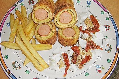 Bockwurst im w&uuml;rzigen Pfannkuchenteig all&acute;italiamann 2