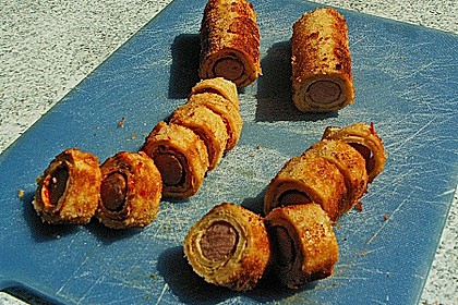 Bockwurst im w&uuml;rzigen Pfannkuchenteig all&acute;italiamann 3