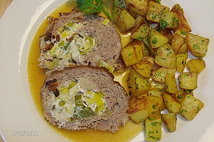 Hackbraten mit Porreef&uuml;llung 7