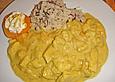 H&auml;hnchencurry auf Reis