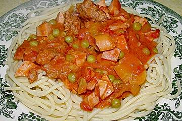 Spaghetti mit Sauce - Allerlei