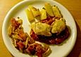 Seeteufel an Tomatenconcass&eacute;e mit Paprika - Fenchelgem&uuml;se und eingelegten Kartoffeln