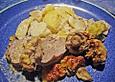 Filetgratin mit Champignons und Kartoffelscheiben
