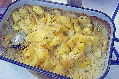 &Uuml;berbackene Kr&auml;uter - Kartoffeln