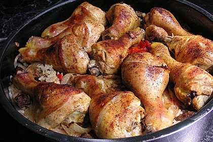 Hähnchenschenkel auf Reis 6