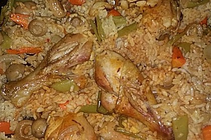 Hähnchenschenkel auf Reis 4