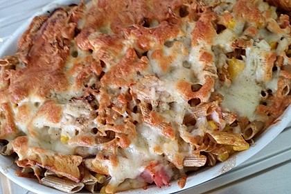 Nudelauflauf mit Paprika und Hähnchen / Pute 1
