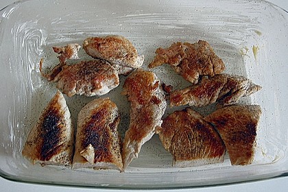 Nudelauflauf mit Paprika und Hähnchen / Pute 6