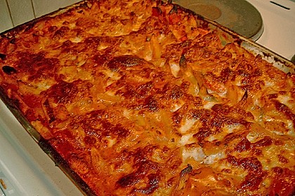 Nudelauflauf mit Paprika und Hähnchen / Pute 4