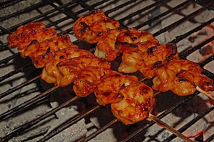 BBQ Garnelen in Honig - Senf - Sauce 1