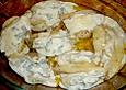 Schweiner&uuml;ckensteaks mit karamellisierter Birne und geschmolzenem Gorgonzola