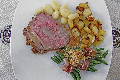 Rinderbraten mit Senf - Kr&auml;uter - Kruste
