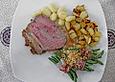 Rinderbraten mit Senf - Kr&auml;uter - Kruste