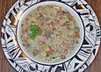 Kartoffelsuppe mit Rindfleisch und Creme fraiche