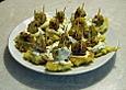 Garnelen auf Kartoffelpl&auml;tzchen