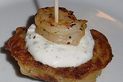 Garnelen auf Kartoffelpl&auml;tzchen 1