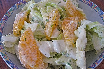 Chinakohl mit Orangenwürfeln 1
