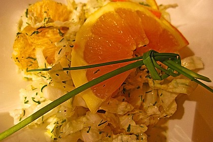 Chinakohl mit Orangenwürfeln 15