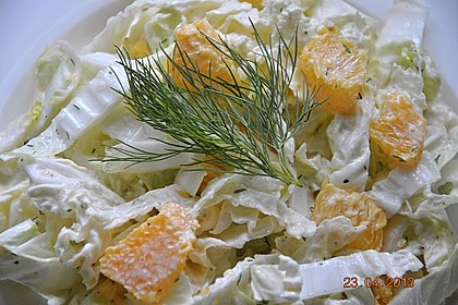 Chinakohl mit Orangenwürfeln 2