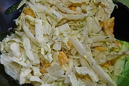 Chinakohl mit Orangenwürfeln 3
